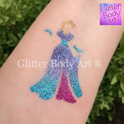 Disney Princess Temporary tattoo stencil for princess party glitter tattoos