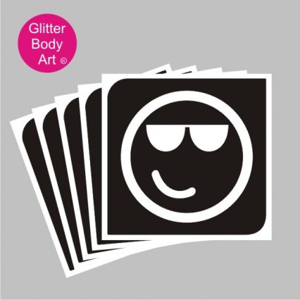 Emoji with sunglasses temporary tattoo stencil