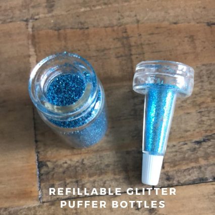 Refillable glitter puffer bottles glitter for glitter tattoos
