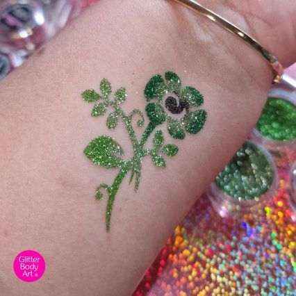 flower glitter tattoo stencil