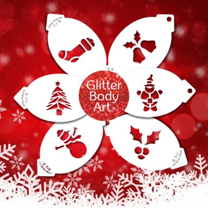 christmas facepainting stencil 6 pack