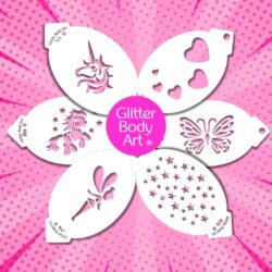 girls face paint stencil pack