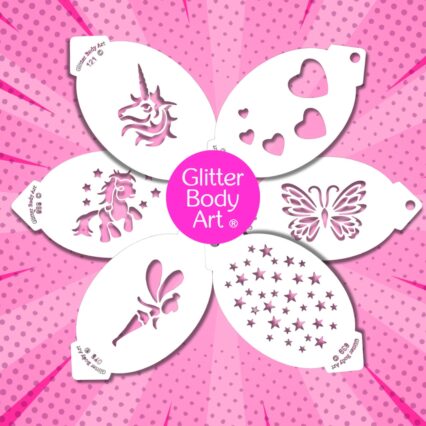 girls face paint stencil pack