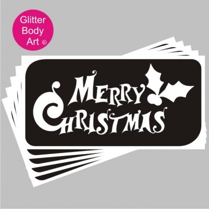 merry christmas word art stencil for tattoos and arts