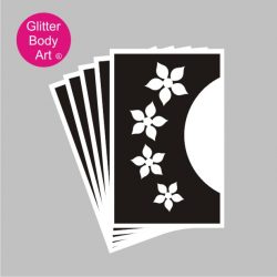 Floral face temporary tattoo stencil for creating glitter tattoos for the face