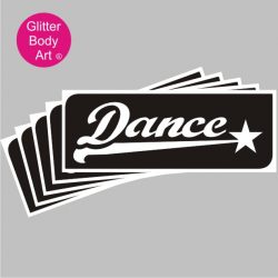 dance wordart temporary tattoo stencil