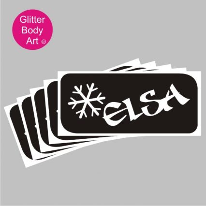 elsa word art temporary tattoo stencil for Frozen Film