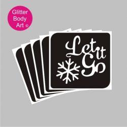 let it go frozen wordart temporary tattoo stencil