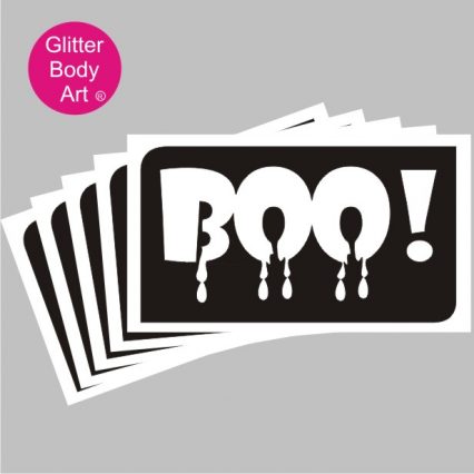 boo word art temporary tattoo stencil