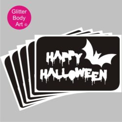 happy halloween word art temporary tattoo stencil