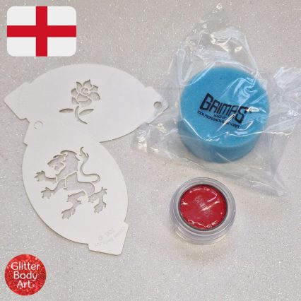 England Face Paint Kit with Grimas face paint reusable stencils