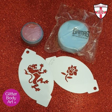 England rugby face painting kit with reuseable facepainting stencils