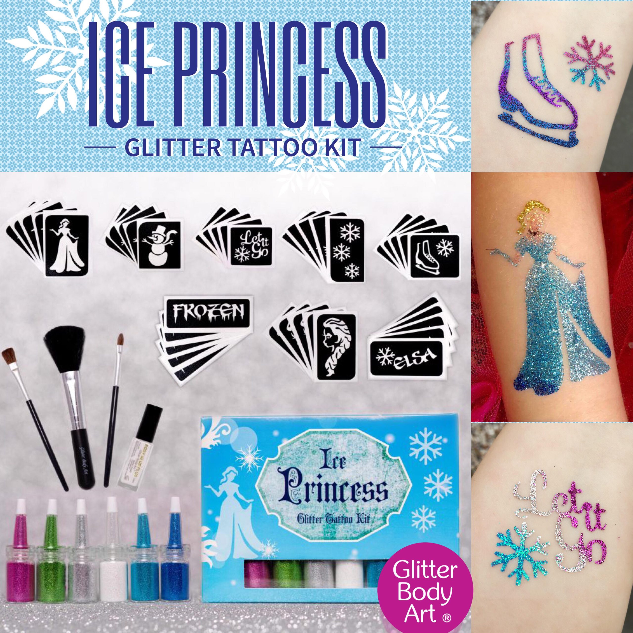 Ice Princess Glitter Tattoo Kit - Frozen - Temporary Tattoo Store Ice Princess Glitter Tattoo Kit - Frozen - Temporary Tattoo Store