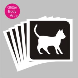 cute kitten temporary tattoo stencil, pussy cat stencil template, cats protection stencil