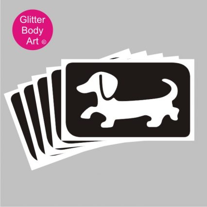 Dachshund temporary tattoo stencil, sausage dog stencil