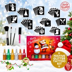 Christmas Glitter tattoo kit, perfect for a christmas stocking filler