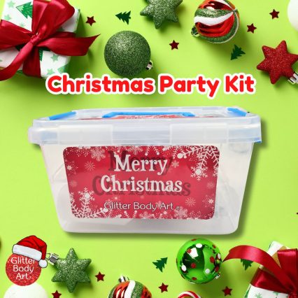 christmas party kit, full of festive glitter tattoos