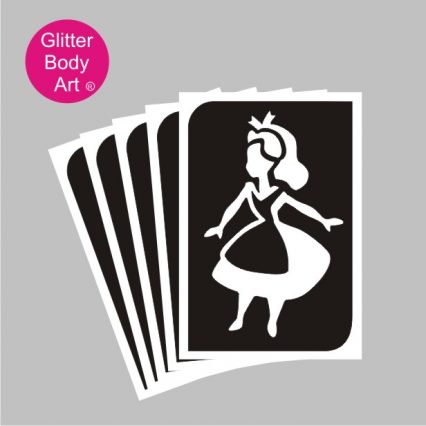 Alice in Wonderland temporary tattoo stencil, set of 5