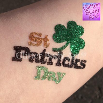 St Patrick Day stencil for temporary tattoos, Ireland's paddy day stencils