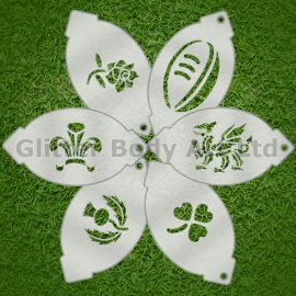 Rugby Six Nations/world Cup Mini Face Paint Stencils 190 Micron Mylar 
