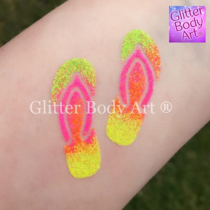 flip flop temporary tattoo stencil for glitter tattoos