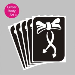 bow with flowing ribbons temporary tattoo stencil