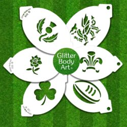 rugby face paint stencil pack