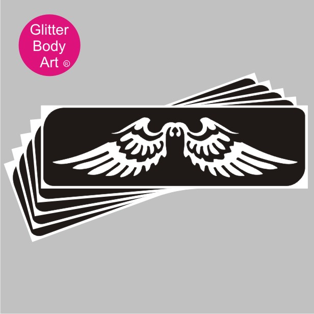 Angel Wings Stencil 389 Pack of 5 or 25  Temporary Tattoo Store
