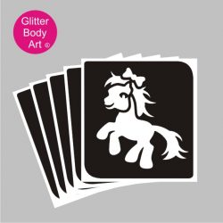 My little Pony with bow temporary tattoo stencil