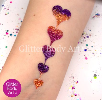 Heart Glitter Tattoo Stencil - Glitter Body Art