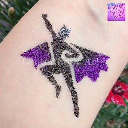 Batwoman temporary tattoo stencil for superhero party glitter tattoos