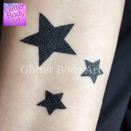 black ink temporary tattoo stars