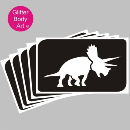 Triceratops dinosaur temporary tattoo stencil, Dinosaur Party Stencils