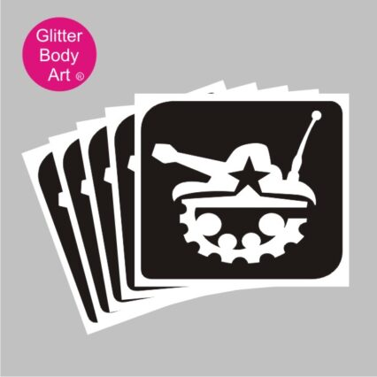 army tank temporary tattoo stencil