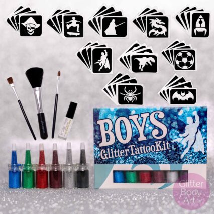 Boys Glitter Tattoo Kit - Funky and Fun Tattoos