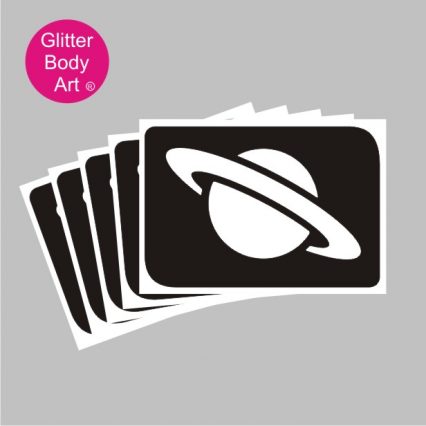 Planet Saturn temporary tattoos stencil for space party