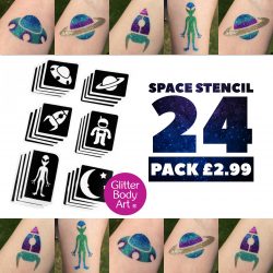 space themed temporary tattoos for birthday party