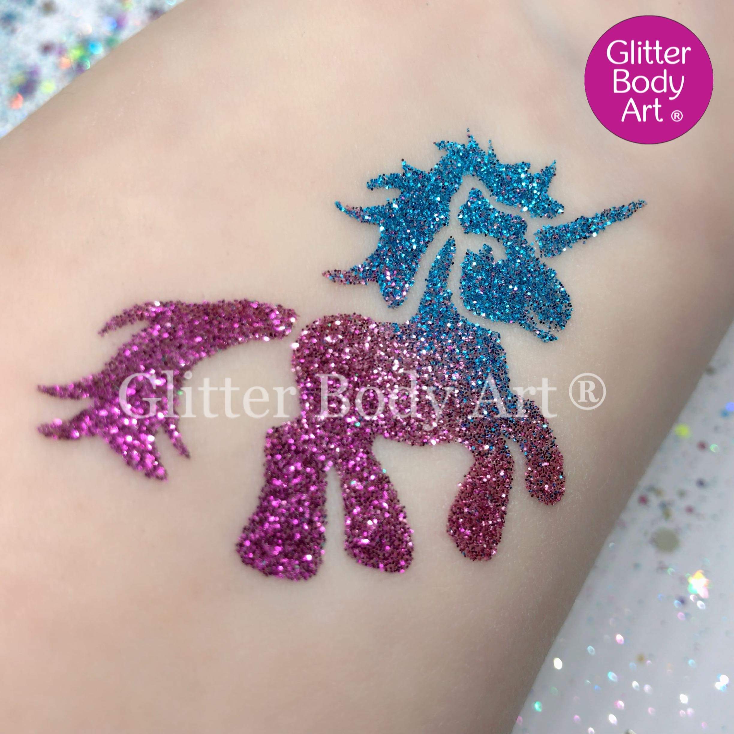 My little pony unicorn glitter tattoo for girls birthday party ideas