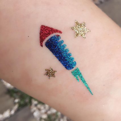 firework temporary tattoo stencil for bonfire night glitter tattoos