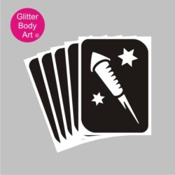 firework rocket temporary tattoo stencil, halloween rockets