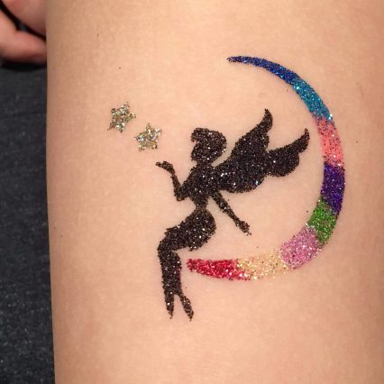 Moon Fairy Temporary Tattoo Stencil 422 (Pack of 5 or 25) - Image 2