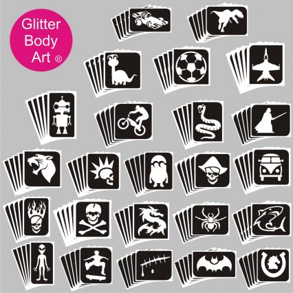 glitter tattoo stencil selection of temporary tattoos for bumper box