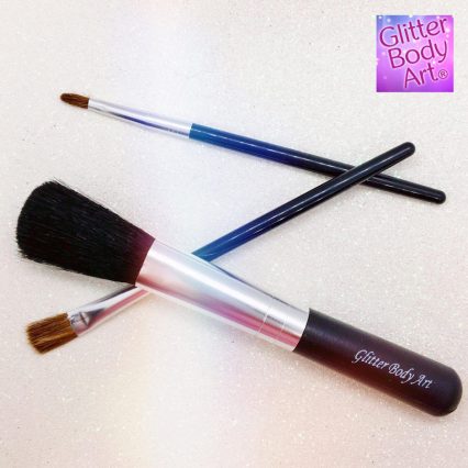 Glitter tattoo brushes set of 3 different sized makeup brushes