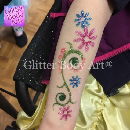 henna floral temporary tattoo stencil for glitter tattoos, Asian weddings