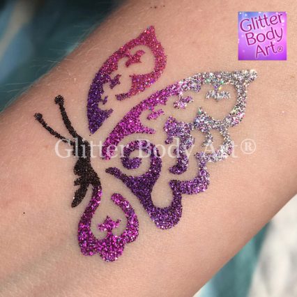 pretty butterfly temporary tattoo stencil for glitter tattoos