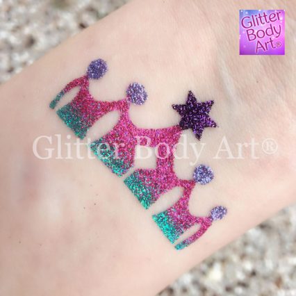 princess crown glitter tattoo stencil