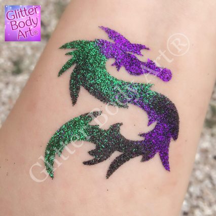 Boys dragon temporary tattoo stencil for making glitter tattoos