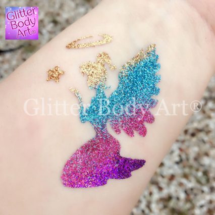 fairy temporary tattoo stencil, fairy party glitter tattoos, Christmas angel temporary tattoo