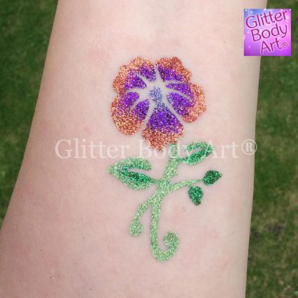 flower temporary tattoo, flower stencil for glitter tattoos