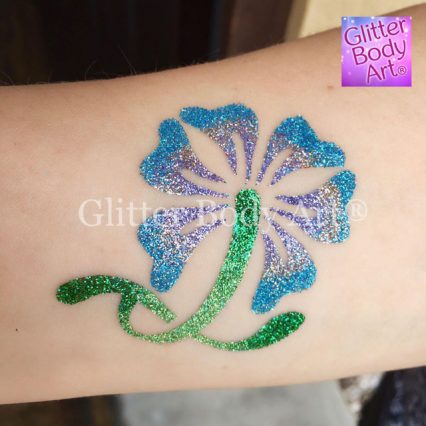 flower temporary tattoo, flower stencil for glitter tattoos